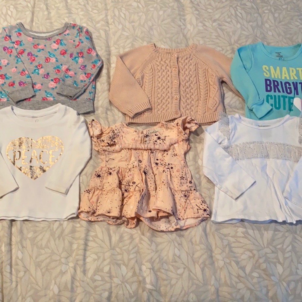 bundle of (6) baby tops - all fit like 12 months